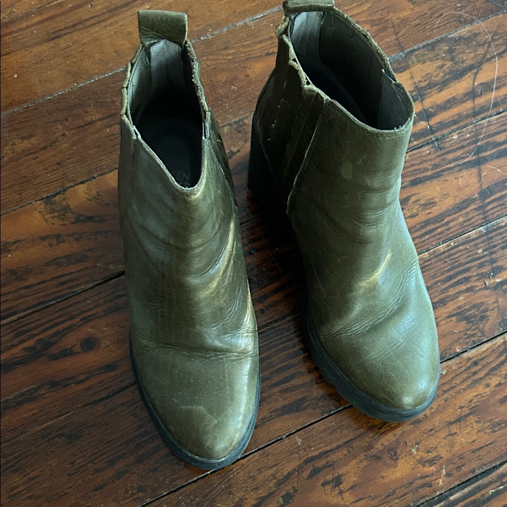 Eileen Fisher Dark Olive Platform Boots